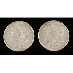 Two Morgan Silver Dollar Coins 1921-P and D Hi-Grade