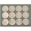 Image 2 : 12 Gem UNC 1964-D Silver Quarters