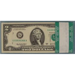 100 Consecutive $2 Chicago Bank Wrapped Notes 2003 A CU
