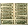 Image 2 : Complete Set 12 All Mint Marks 1976 $2 Bills Notes UNC