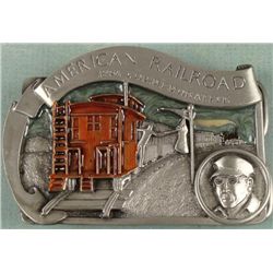American Railroad Ltd Ed 2 Sided Belt Buckle