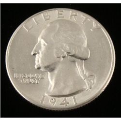 1941 Hi-Grade GEM Washington Silver Quarter Coin