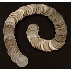 50 Mixed Date Mercury Silver Dimes -All Full Dates