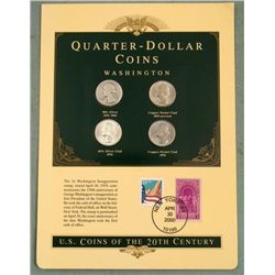 US Quarter Sealed Coins of the 20th Century with Stamps