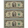 Image 1 : (3) 2003 $2 Bills Consecutive # Minnesota Notes UNC