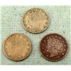 Image 1 : 3 Diff Date V Nickels 1907, 1912, 1912-D -Nice Coins