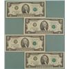 Image 1 : 4 1995 $2 Dollar Bill Notes "F" Mint Mark Atlanta UNC