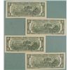 Image 2 : 4 1995 $2 Dollar Bill Notes "F" Mint Mark Atlanta UNC