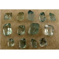 13 Blue Tourmaline Square & Rectangular Gemstones Gems