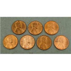 1 Group of 6 UNC Lincoln Cents Pennies 1956-1990