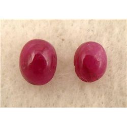 2 Rubies Oval Red Ruby Gemstones