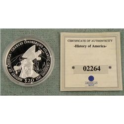 GEM UNC .999 Silver 2001 Comm Coin from Liberia