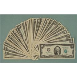 50) 1976 $2 Bill Notes "G" Mint Chicago All Nice