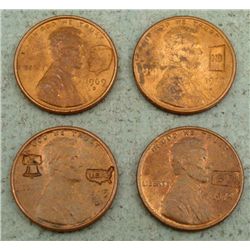 Four Lincoln Cent Novelty Coins