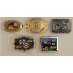 5 Train Belt Buckles SP RR Railroad Railfair, Police