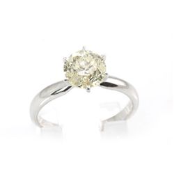 Genuine Solitaire Ring 1.6ctw & Diamond Ring 14KTGold 5.25