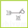 Image 1 : 0.50 ctw Princess cut Diamond Stud Earrings I-K, SI-2