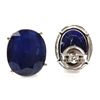 Image 3 : Genuine 18.66 ctw Sapphire Stud Earring 14kt W/Y Gold