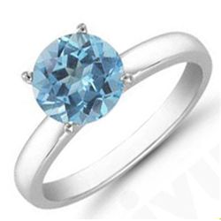 Aqua Marine 3.50 ctw Solitaire Ring 14kt W/Y  Gold