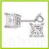 Image 1 : 2.00 ctw Princess cut Diamond Stud Earrings I-K, SI-I