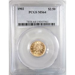 1902 $2 1/2 GOLD  PCGS64