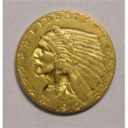 1912 $2 1/2 GOLD Indian