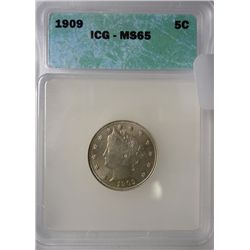 1909 V nickel  ICG65