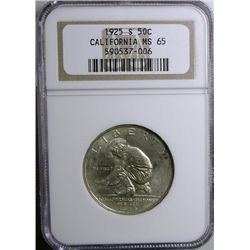 1925S California  half $  NGC65   65 GS bid = $750