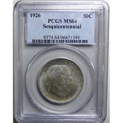 1926 Sesqui  half $  PCGS64  64 GS bid = $320