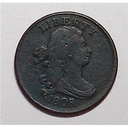 1808/7 half cent dark chocolate color nice VF  RARE OVERDATE