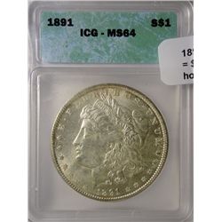 1891 Morgan $  ICG64  64 GS bid = $775
