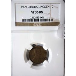 1909S over horizontal S Lincoln penny  NGC30