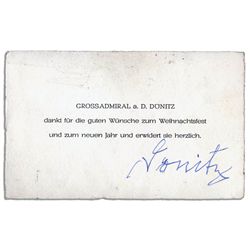 Admiral Karl Donitz Signature