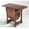 FINE MAHOGANY PHILADELPHIA CLASSICAL THREE-DRAWER DROP LEAF WORK STAND.