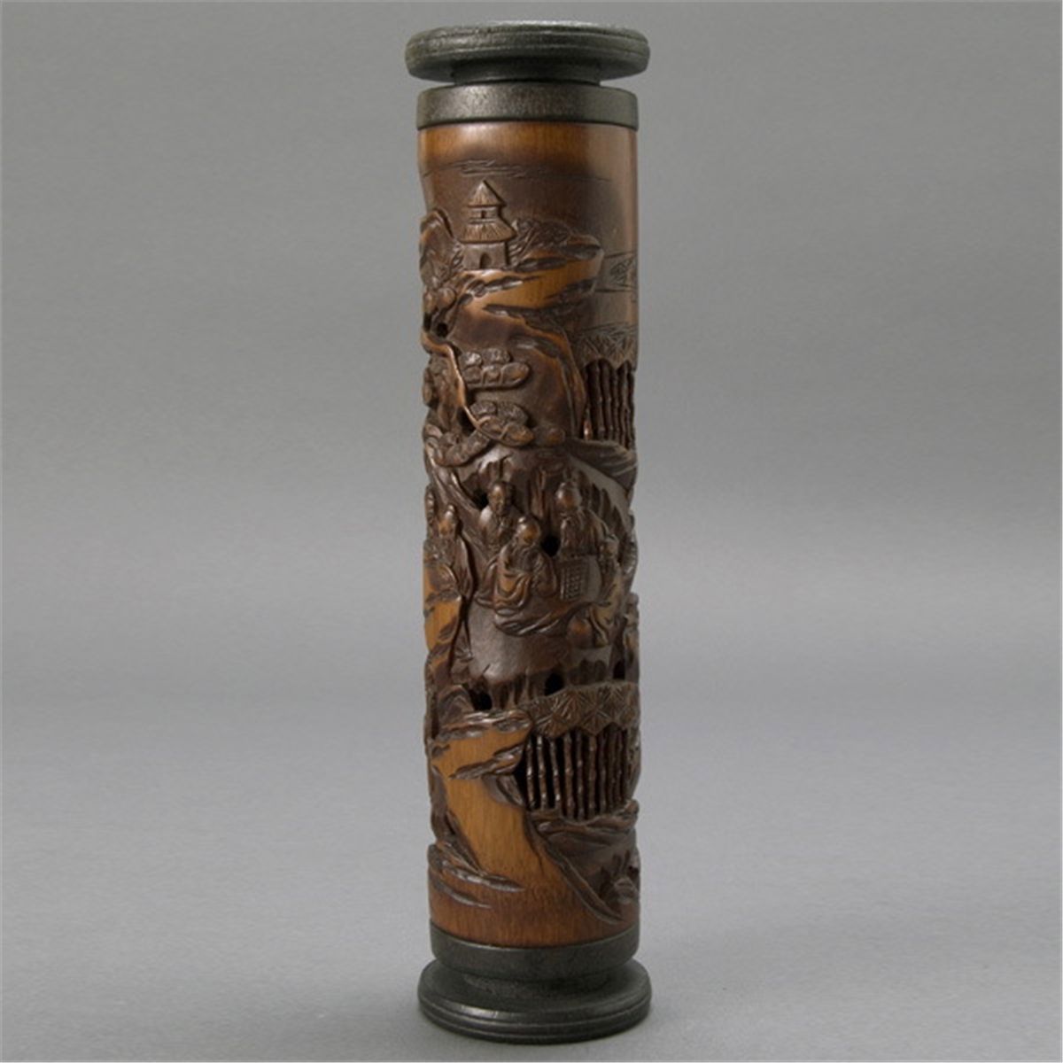 A Carved Bamboo Incense Holder