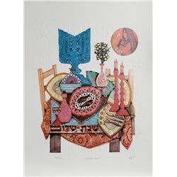 Amram Ebgi, Shabbat Table, Embossed Lithograph