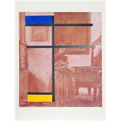 George Deem, Mondrian with Vermeer, Lithograph with Silkscreen