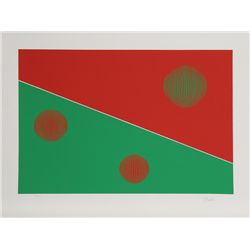 Gisela Beker, Red and Green, Serigraph