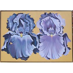 Lowell Blair Nesbitt, Two Violet Irises, Oil Painting