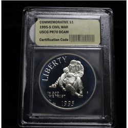 1995-s Civil War Battlefields Proof Commemorative Dollar Graded PR70 DCAM