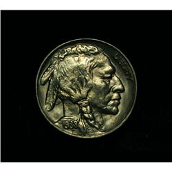 1938-d/d Rare variety Buffalo Nickel 5c Grades Gem+ Uncirculated ms66