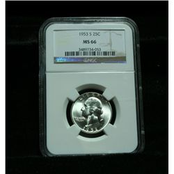 ***RARE   NGC 1953-s Washington Quarter Graded Gem Uncirculated ms66  NGC   RARE***