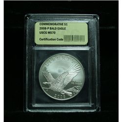 2008-p Bald Eagle Uncirculated Commemorative Dollar Graded ms70