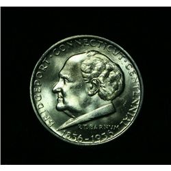 1936 Bridgeport Connecticut Centennial Commemorative 50c Grades Gem ms65