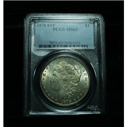 PCGS 1878-p 8TF Morgan Dollar Graded Select Uncirculated ms63  VAM 7  PCGS