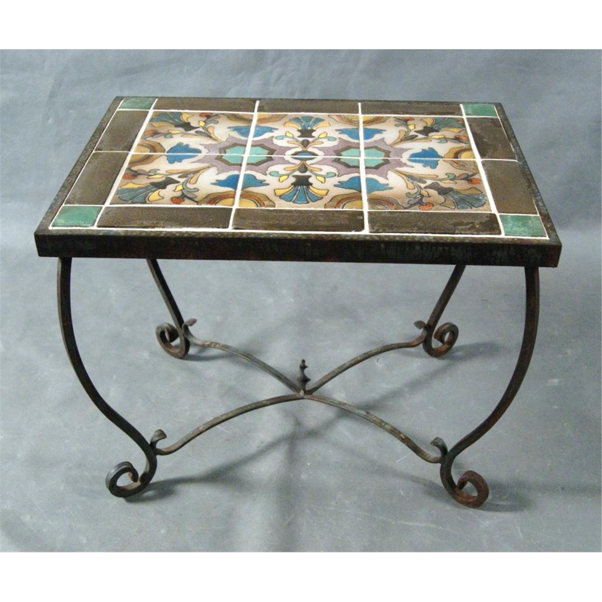 Wrought iron Tile top table