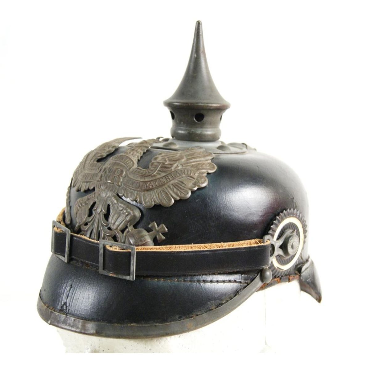 Brass German Pickelhaube Imperial Prussian Helmet Replica - Genuine Leather With Adjustable Liner
