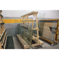 96" LONG X 80" TALL MOBILE DOUBLE SIDED GLASS