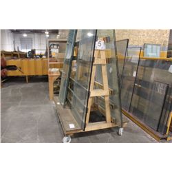 79" LONG X 72" TALL MOBILE DOUBLE SIDED GLASS