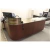 Image 1 : GLASS TOP L-SHAPE RECEPTION DESK